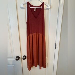 Anthropologie Dolan West Coast Collection Coral V Neck Dress size Small